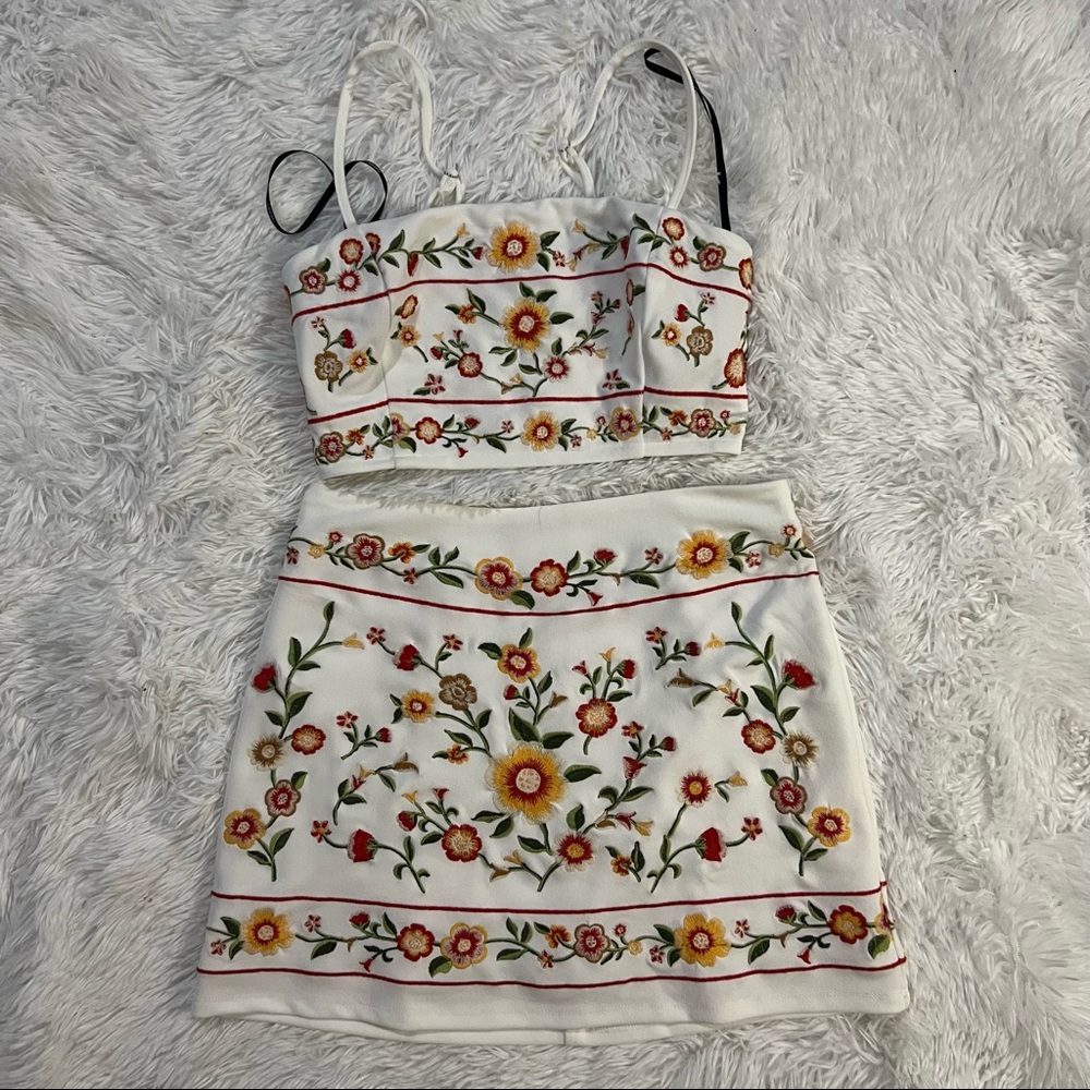 Forever 21 Embroidered Matching Skirt Set Herencia Clothing Dupe